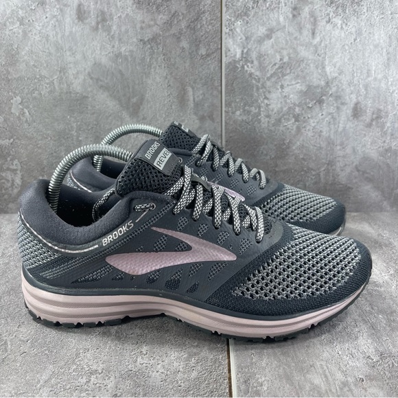 Brooks Shoes - Brooks Revel Grey Purple/ Ebony Rose Running Shoes Women’s 8.5
